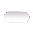 Pemberly Row Oval Pill-Shaped Metal Wall Mirror in Silver Finish 30x72 in