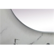 Pemberly Row Oval Pill-Shaped Metal Wall Mirror in Silver Finish 30x72 in