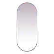 Pemberly Row Oval Pill-Shaped Metal Wall Mirror in Silver Finish 30x72 in