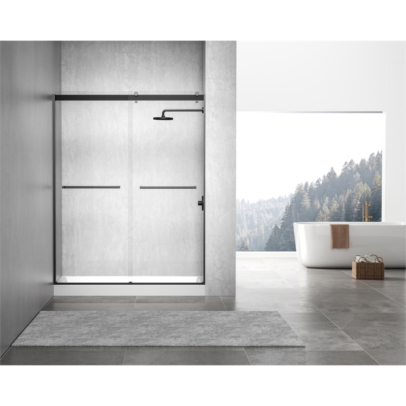 Pemberly Row Shower Base Center Drain Acrylic Glossy White 60x30 in