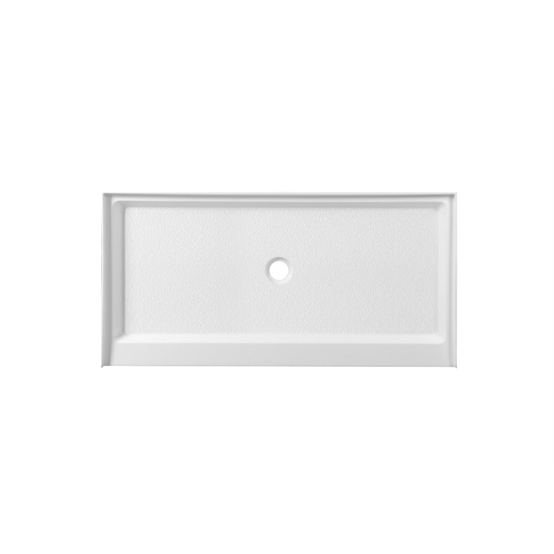 Pemberly Row Shower Base Center Drain Acrylic Glossy White 60x30 in