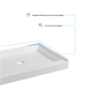 Pemberly Row Shower Base Center Drain Acrylic Glossy White 60x30 in