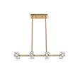 Pemberly Row 8-Light Pendant Light in Satin Gold and Clear Glass