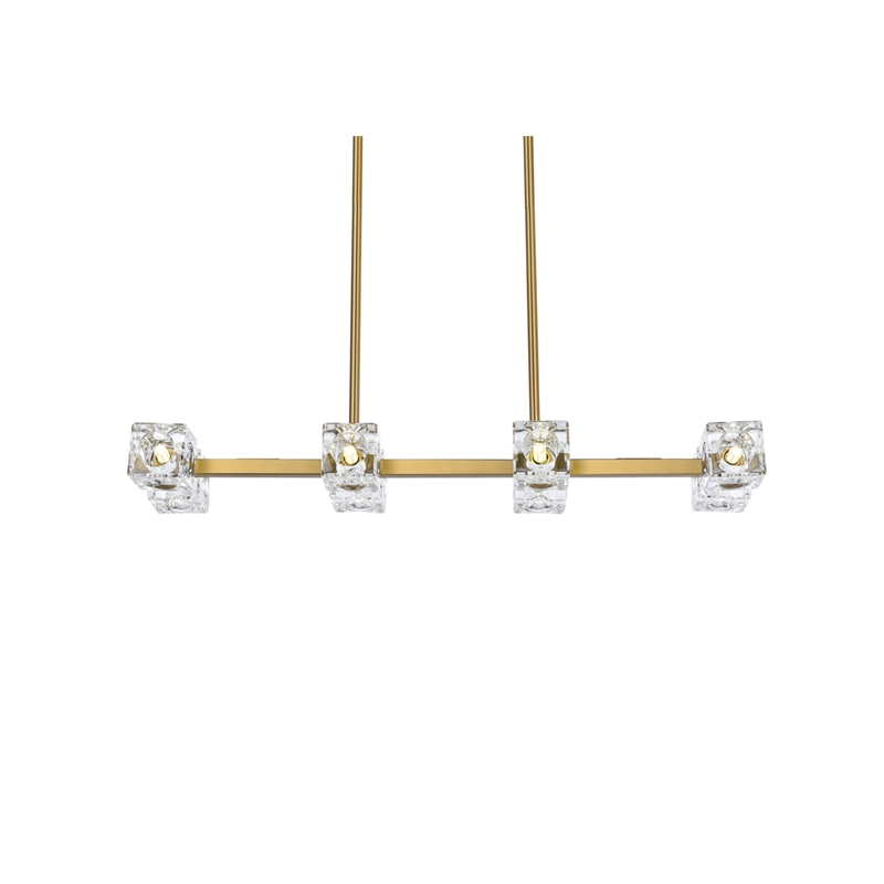 Pemberly Row 8-Light Pendant Light in Satin Gold and Clear Glass