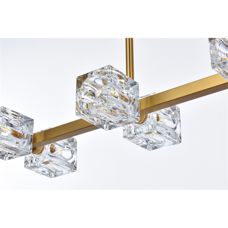 Pemberly Row 8-Light Pendant Light in Satin Gold and Clear Glass