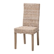 Pemberly Row Bohemian Gray Kubu Rattan Mango Wood Dining Chair