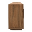 Pemberly Row 6-Door Acacia Sideboard with Curved Glass Panels in Natural Finish