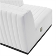 Pemberly Row Channel Tufted Fabric Loveseat in Black and White