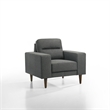 Pemberly Row Gray Arm Chair with Polyester Upholstery and Wood Frame