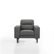 Pemberly Row Gray Arm Chair with Polyester Upholstery and Wood Frame