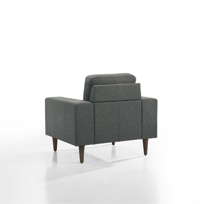 Pemberly Row Gray Arm Chair with Polyester Upholstery and Wood Frame