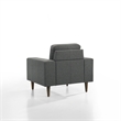 Pemberly Row Gray Arm Chair with Polyester Upholstery and Wood Frame