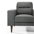 Pemberly Row Gray Arm Chair with Polyester Upholstery and Wood Frame