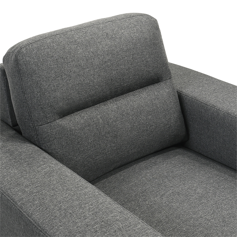 Pemberly Row Gray Arm Chair with Polyester Upholstery and Wood Frame