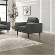 Pemberly Row Gray Arm Chair with Polyester Upholstery and Wood Frame