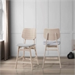 Pemberly Row Wood Counter Height Dining Chairs in White Ash (Set of 2)