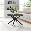 Pemberly Row Round Wood Coffee Table with Ash Wood Veneer in Black