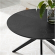 Pemberly Row Round Wood Coffee Table with Ash Wood Veneer in Black