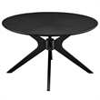 Pemberly Row Round Wood Coffee Table with Ash Wood Veneer in Black