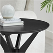 Pemberly Row 24 in Round Side Table with Ash Wood Veneer in Black