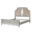 Pemberly Row Upholstered Wood California King Bed in Matte Silver Finish