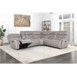 Pemberly Row 3-Piece Manual Reclining Sectional with Hardwood Frame in Gray