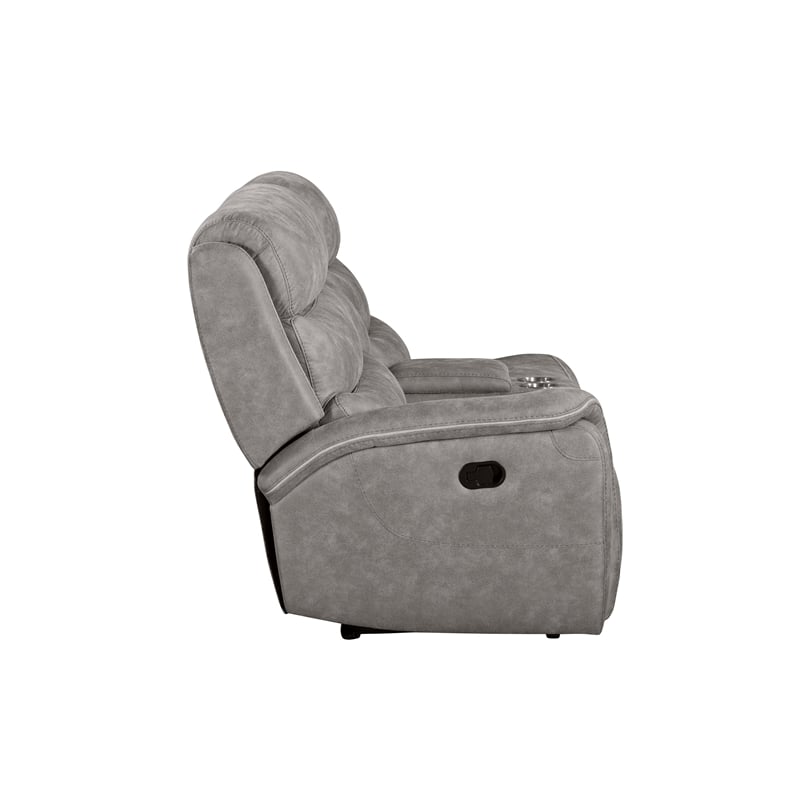 Pemberly Row 3-Piece Manual Reclining Sectional with Hardwood Frame in Gray