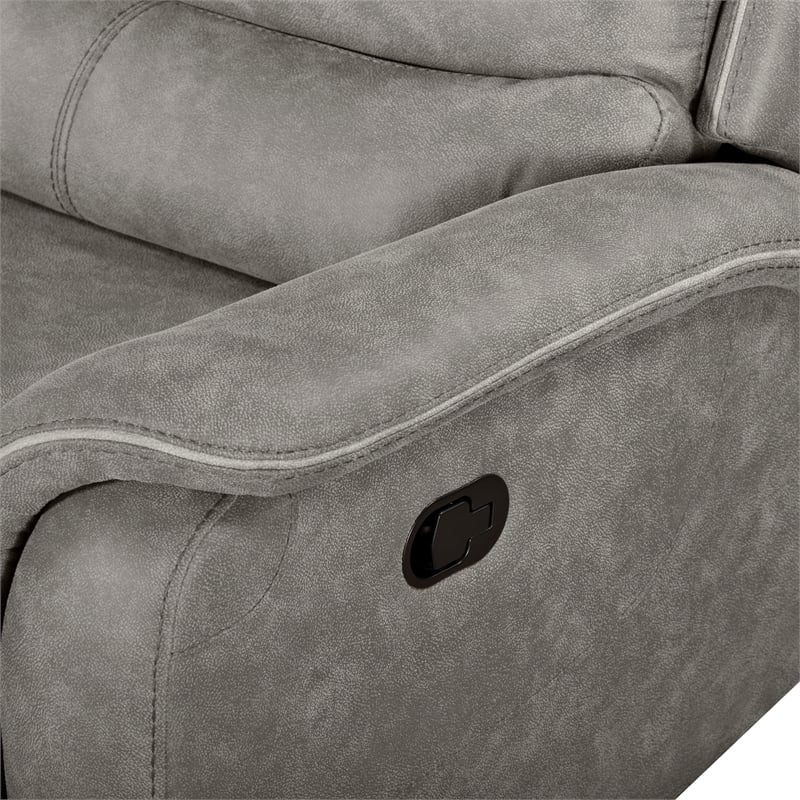 Pemberly Row 3-Piece Manual Reclining Sectional with Hardwood Frame in Gray