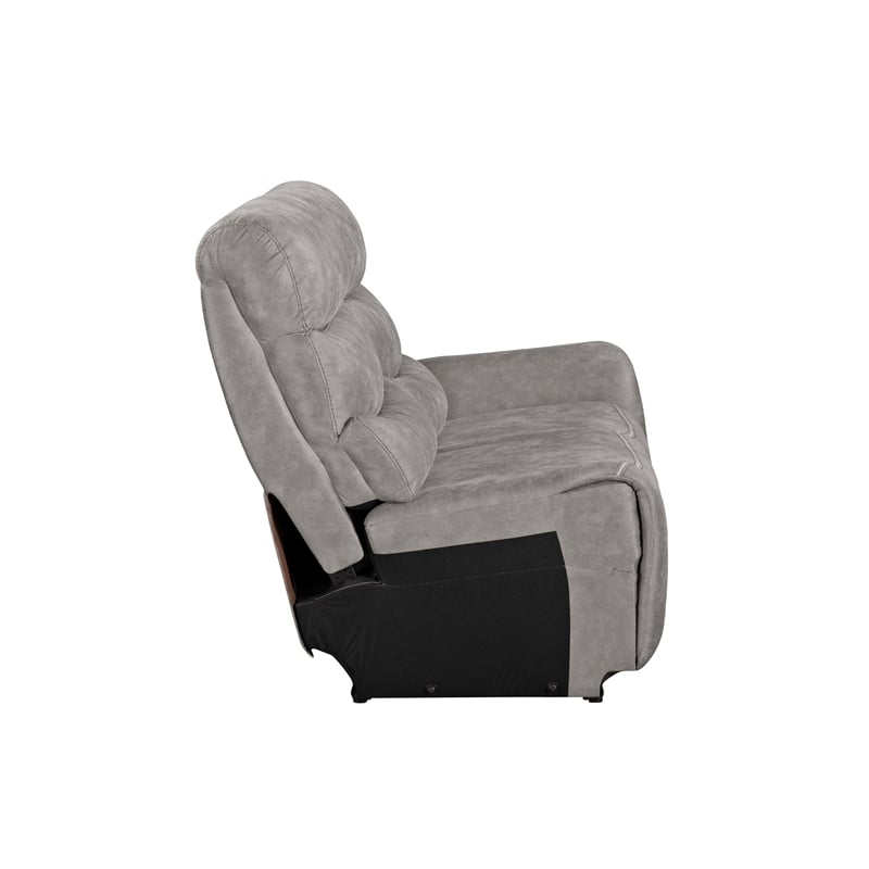 Pemberly Row 3-Piece Manual Reclining Sectional with Hardwood Frame in Gray