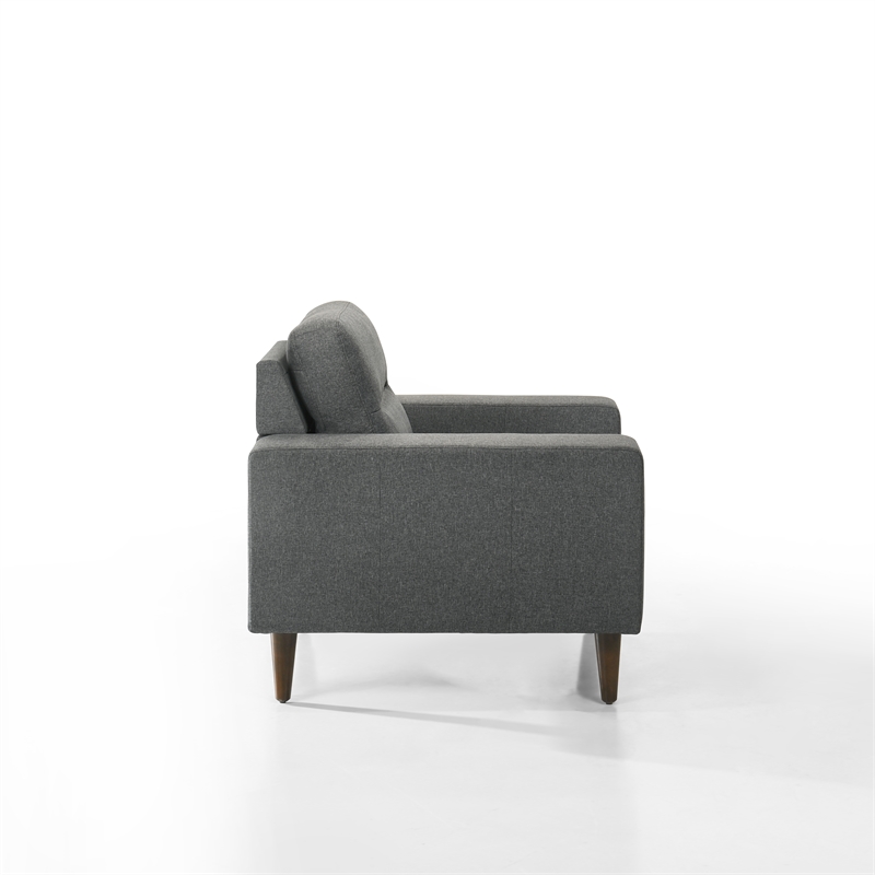 pemberly row gray sofa and chair set with polyester upholstery and foam cushions
