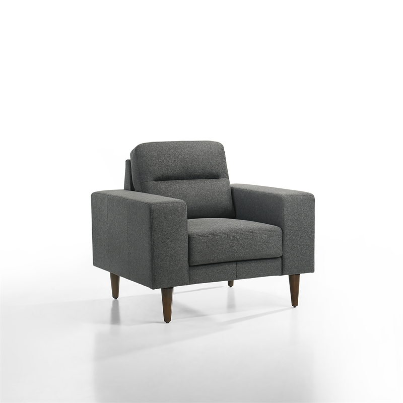 pemberly row gray sofa and chair set with polyester upholstery and foam cushions