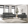 Pemberly Row Gray Sofa and Chair Set with Polyester Upholstery and Foam Cushions