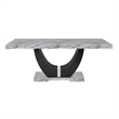 Pemberly Row Faux Marble Wood 5-Piece Dining Set in Gray and Black