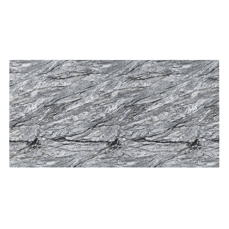 Pemberly Row Faux Marble Wood 5-Piece Dining Set in Gray and Black