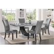 Pemberly Row Faux Marble Wood 5-Piece Dining Set in Gray and Black