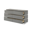 Pemberly Row Paradox Glam 6-Drawer Dresser with Gray Gloss Laminate Finish