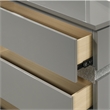 Pemberly Row Paradox Glam 6-Drawer Dresser with Gray Gloss Laminate Finish