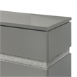 Pemberly Row Paradox Glam 6-Drawer Dresser with Gray Gloss Laminate Finish