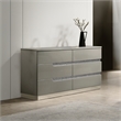 Pemberly Row Paradox Glam 6-Drawer Dresser with Gray Gloss Laminate Finish