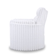 Pemberly Row Fabric Swivel Accent Chair in White