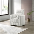 Pemberly Row Fabric Swivel Accent Chair in White