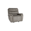 Pemberly Row Manual Fabric Glider Recliner Chair with Gray Upholstery