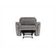Pemberly Row Manual Fabric Glider Recliner Chair with Gray Upholstery