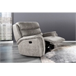 Pemberly Row Manual Fabric Glider Recliner Chair with Gray Upholstery