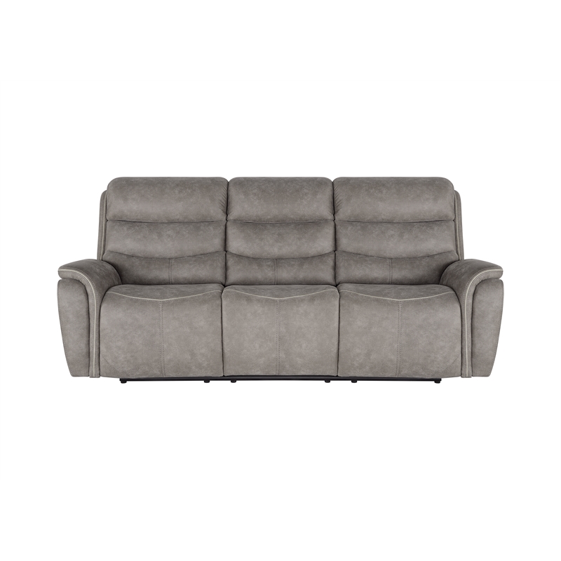 Pemberly Row 2-Piece Fabric Manual Reclining Living Room Set in Gray