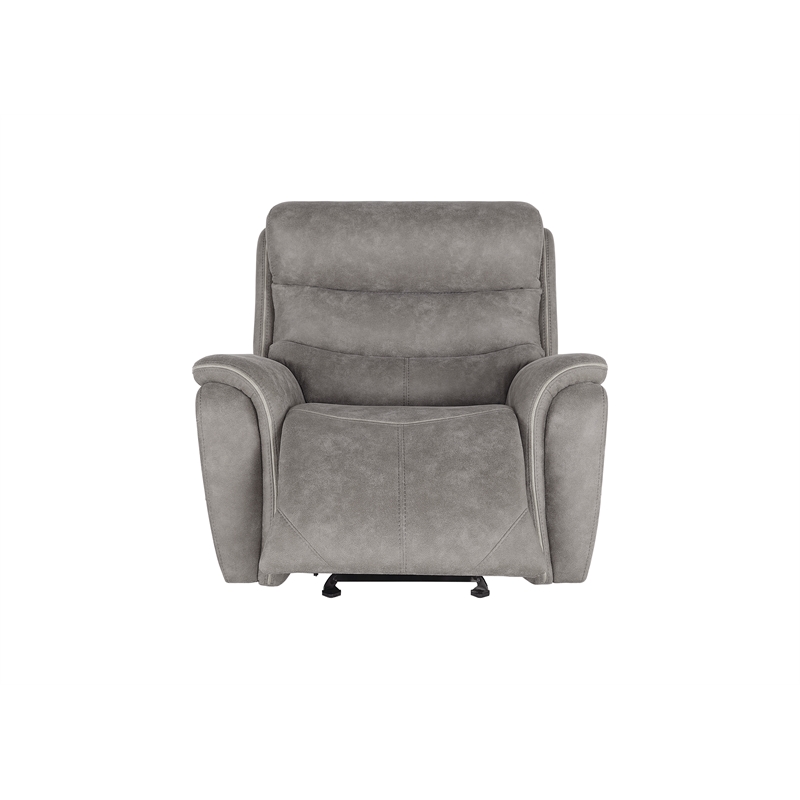 Pemberly Row 3-Piece Fabric Power Living Room Set in Gray with USB Ports
