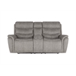 Pemberly Row 3-Piece Fabric Power Living Room Set in Gray with USB Ports