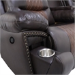 Pemberly Row 2-Piece Brown Faux Leather Power Reclining Living Room Set