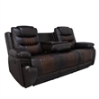 Pemberly Row 3-Piece Brown Faux Leather Power Reclining Living Room Set