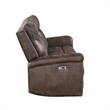Pemberly Row 3-Piece Fabric Power Living Room Set in Mocha Polyester